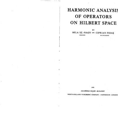 خرید و دانلود نسخه کامل کتاب Harmonic Analysis of Operators on Hilbert Space