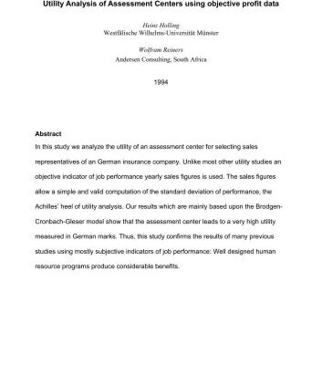 خرید و دانلود نسخه کامل کتاب Heinz Holling, Utility Analysis of Assessment Centers using objective profit data