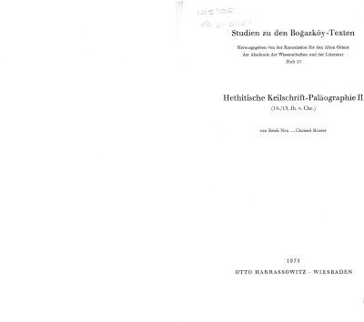 خرید و دانلود نسخه کامل کتاب Hethitische Keilschrift-Palaographie II: (14. 13. Jh. v. Chr.) (Studien zu den Bogazkoy-Texten) (German Edition)