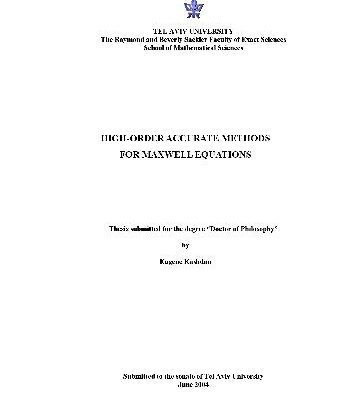 خرید و دانلود نسخه کامل کتاب HIGH-ORDER ACCURATE METHODS FOR MAXWELL EQUATIONS