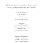 خرید و دانلود نسخه کامل کتاب High-performance quantum cascade laser sources for spectroscopic applications