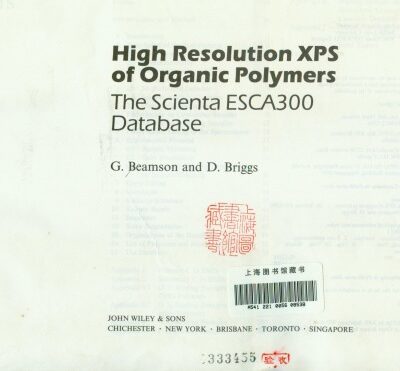 خرید و دانلود نسخه کامل کتاب High Resolution XPS of Organic Polymers: The Scienta ESCA300 Database