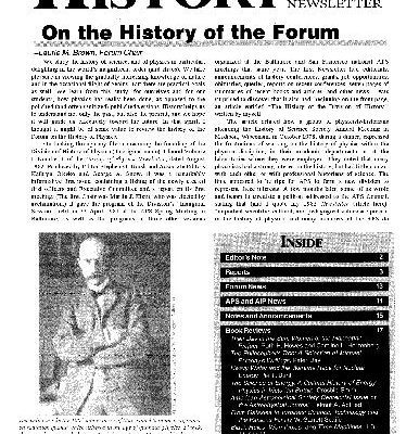 خرید و دانلود نسخه کامل کتاب History of Physics Newsletter