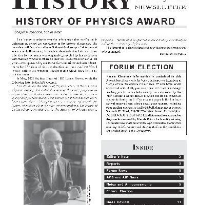خرید و دانلود نسخه کامل کتاب History of Physics Newsletter