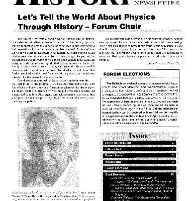 خرید و دانلود نسخه کامل کتاب History of Physics Newsletter