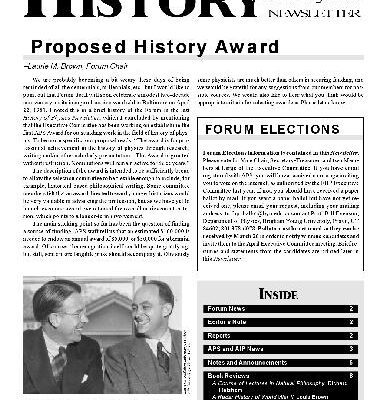 خرید و دانلود نسخه کامل کتاب History of Physics Newsletter