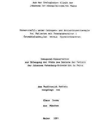 خرید و دانلود نسخه کامل کتاب Hormonprofile unter Östrogen- und Antiandrogentherapie bei Patienten mit Prostatakarzinom : Östradiolundecylat versus Cyproteronacetat