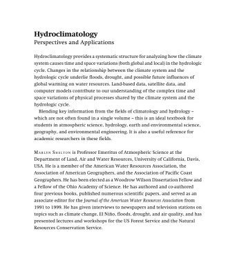 خرید و دانلود نسخه کامل کتاب Hydroclimatology