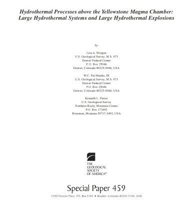 خرید و دانلود نسخه کامل کتاب Hydrothermal Processes Above the Yellowstone Magma Chamber: Large Hydrothermal Systems and Large Hydrothermal Explosions (Geological Society of America Special Paper)