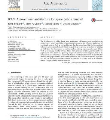 خرید و دانلود نسخه کامل کتاب ICAN: A novel laser architecture for space debris removal