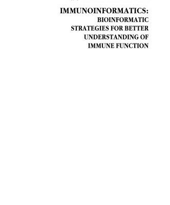 خرید و دانلود نسخه کامل کتاب Immunoinformatics: bioinformatic strategies for better understanding of immune function