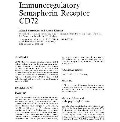 خرید و دانلود نسخه کامل کتاب Immunoregulatory Semaphorin Receptor CD72