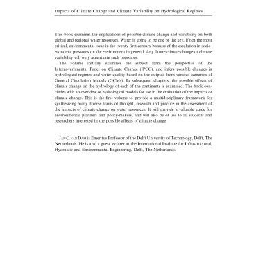 خرید و دانلود نسخه کامل کتاب Impacts of Climate Change and Climate Variability on Hydrological Regimes (International Hydrology Series)