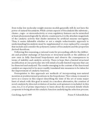 خرید و دانلود نسخه کامل کتاب Implementation and Redesign of Catalytic Function in Biopolymers (Topics in Current Chemistry)