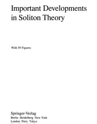 خرید و دانلود نسخه کامل کتاب Important developments in soliton theory