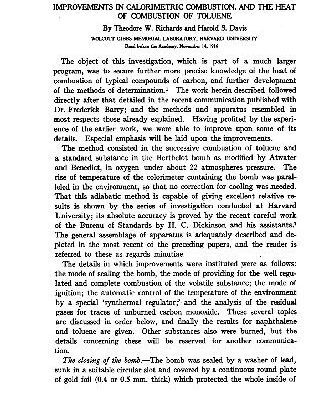 خرید و دانلود نسخه کامل کتاب Improvements in Calorimetric Combustion, and the Heat of Combustion of Toluene (1916)(en)(9s)