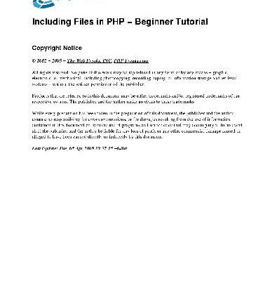 خرید و دانلود نسخه کامل کتاب Including Files in PHP Beginner Tutorial