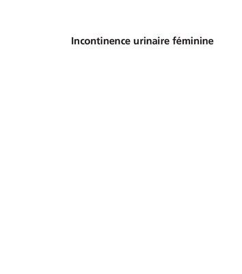 خرید و دانلود نسخه کامل کتاب Incontinence urinaire féminine