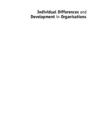 خرید و دانلود نسخه کامل کتاب Individual differences and development in organisations