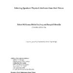 خرید و دانلود نسخه کامل کتاب Inferring Speaker’s Physical Attributes from their Voices