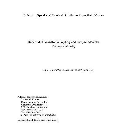 خرید و دانلود نسخه کامل کتاب Inferring Speaker’s Physical Attributes from their Voices