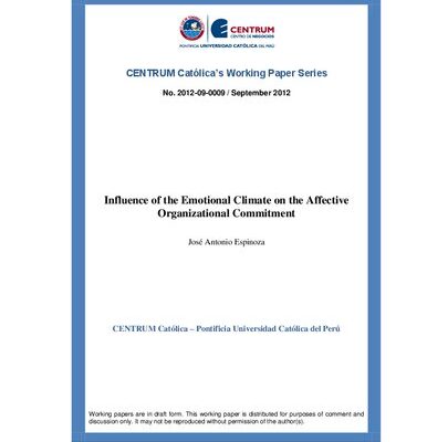 خرید و دانلود نسخه کامل کتاب Influence of the Emotional Climate on the Affective Organizational Commitment