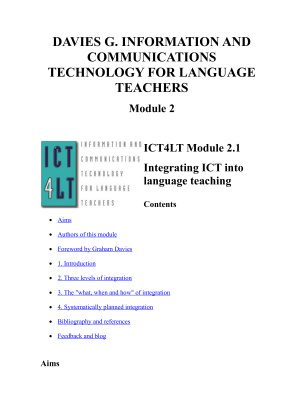 خرید و دانلود نسخه کامل کتاب Information and Communications Technology for Language Teachers. Module 2. Intermediate level