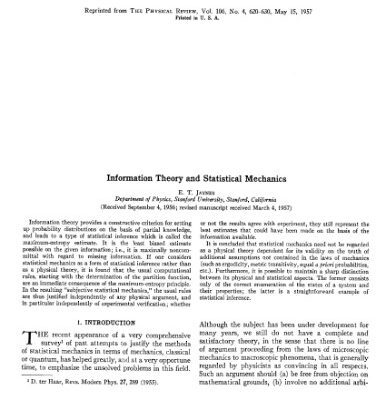 خرید و دانلود نسخه کامل کتاب Information theory and statistical mechanics I