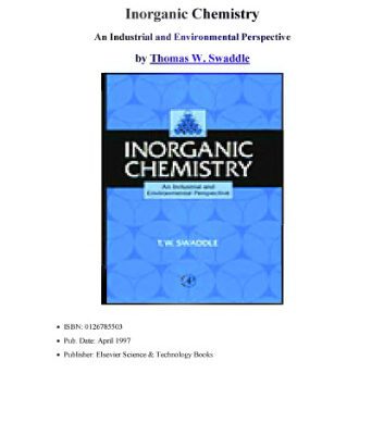 خرید و دانلود نسخه کامل کتاب Inorganic Chemistry: An Industrial and Environmental Perspective
