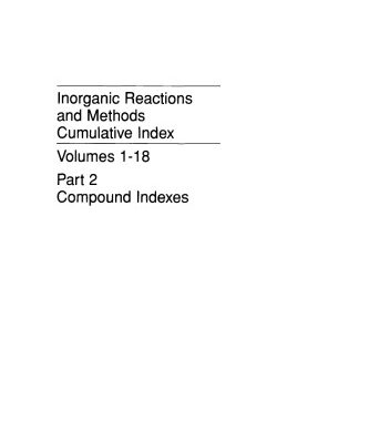خرید و دانلود نسخه کامل کتاب Inorganic Reactions and Methods Compound Index