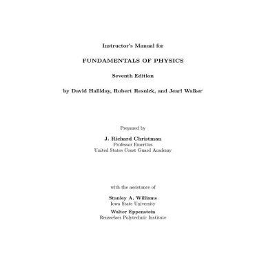 خرید و دانلود نسخه کامل کتاب Instructor’s Manual for Fundamental of Physics