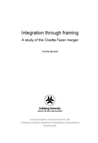 خرید و دانلود نسخه کامل کتاب Integration through framing : a study of the Cloetta Fazer merger_68c971b4551e0.jpeg خرید و دانلود نسخه کامل کتاب Integration through framing : a study of the Cloetta Fazer merger