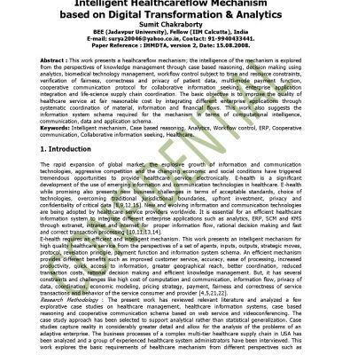 خرید و دانلود نسخه کامل کتاب Intelligent Healthcare flow Mechanism  based on Digital Transformation & Analytics