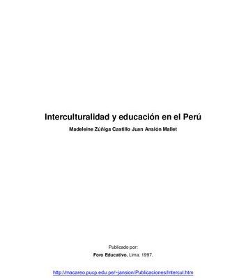 خرید و دانلود نسخه کامل کتاب Interculturalidad y educación en el Perú