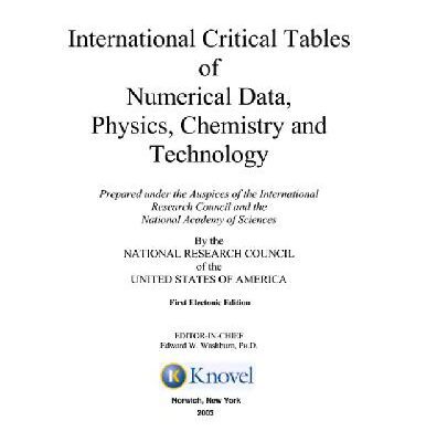 خرید و دانلود نسخه کامل کتاب International Critical Tables of Numerical Data, Physics, Chemistry and Technology