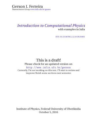 خرید و دانلود نسخه کامل کتاب Introduction to Computational Physics with examples in Julia programming language