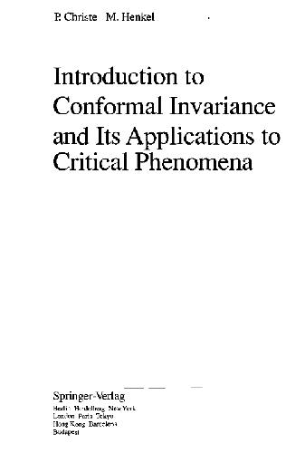 خرید و دانلود نسخه کامل کتاب Introduction to conformal invariance and its applications to critical phenomena_68becf58678f6.jpeg خرید و دانلود نسخه کامل کتاب Introduction to conformal invariance and its applications to critical phenomena