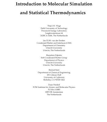 خرید و دانلود نسخه کامل کتاب Introduction to Molecular Simulation and Statistical Thermodynamics