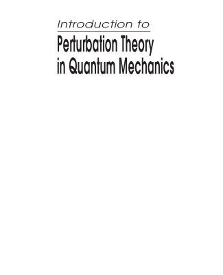 خرید و دانلود نسخه کامل کتاب Introduction to perturbation theory in quantum mechanics