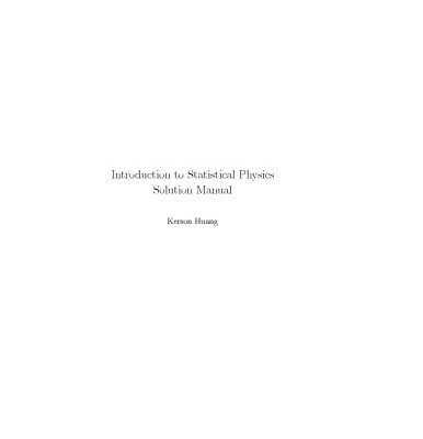خرید و دانلود نسخه کامل کتاب Introduction To Statistical Physics – Solutions Manual
