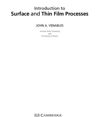 خرید و دانلود نسخه کامل کتاب Introduction to surface and thin film processes