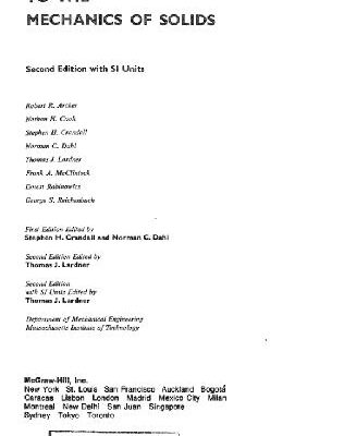 خرید و دانلود نسخه کامل کتاب Introduction to the Mechanics of Solids: In S.I.Units