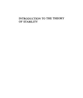 خرید و دانلود نسخه کامل کتاب Introduction to the theory of stability