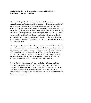 خرید و دانلود نسخه کامل کتاب Introduction To Thermodynamics And Statistical Mechanics