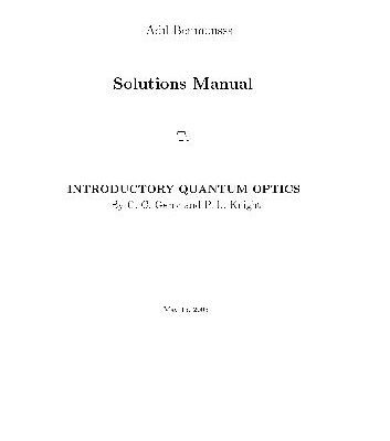 خرید و دانلود نسخه کامل کتاب Introductory quantum optics: solutions manual