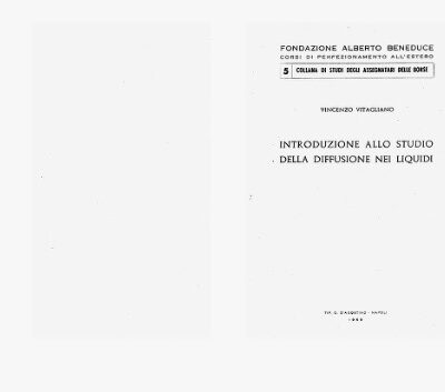 خرید و دانلود نسخه کامل کتاب Introduzione allo Studio della Diffusione nei Liquidi