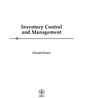 خرید و دانلود نسخه کامل کتاب Inventory Control and Management, 2nd Edition