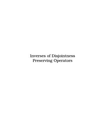 خرید و دانلود نسخه کامل کتاب Inverses of Disjointness Preserving Operators