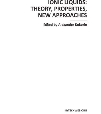 خرید و دانلود نسخه کامل کتاب Ionic liquids: theory, properties, new approaches