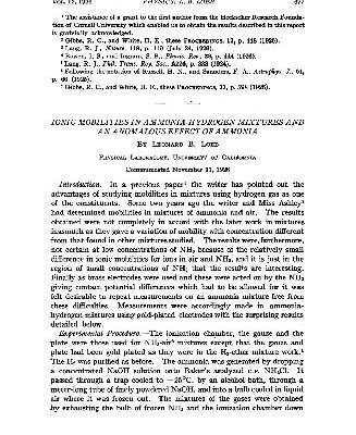 خرید و دانلود نسخه کامل کتاب Ionic Mobilities in Ammonia-Hydrogen Mixtures and an Anomalous Effect of Ammonia
